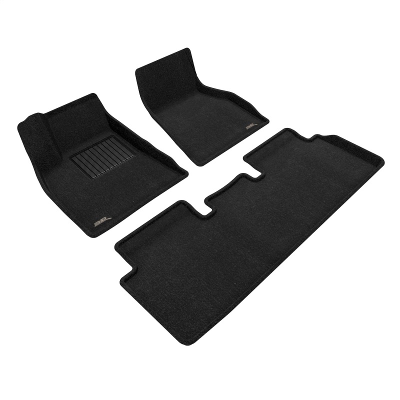 Tesla Model S Floor Mats Carpeted - Front - 3D MAXpider - ELEGANT Series - Black - `20-`21 Tesla Model S Floor Mats Carpeted - Front - 3D MAXpider - ELEGANT Series - Black - `20-`21